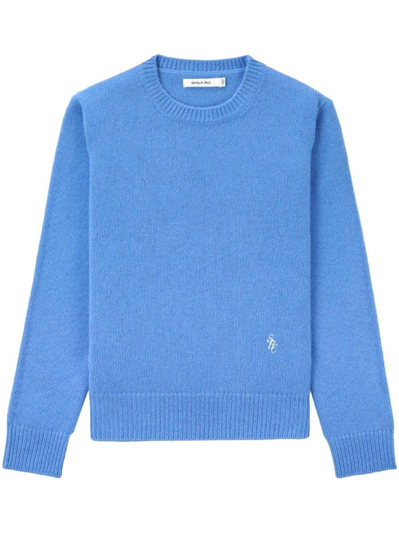 Sporty & Rich embroidered-logo fine-knit sweater - Blue von Sporty & Rich