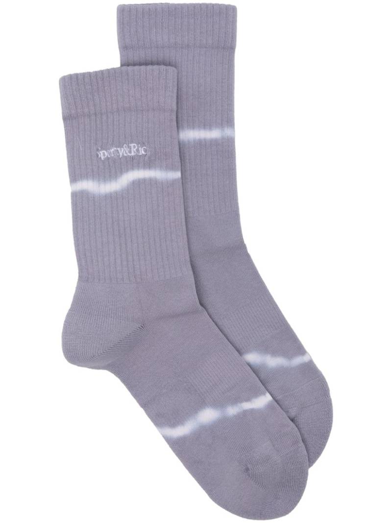 Sporty & Rich embroidered-logo socks - Purple von Sporty & Rich