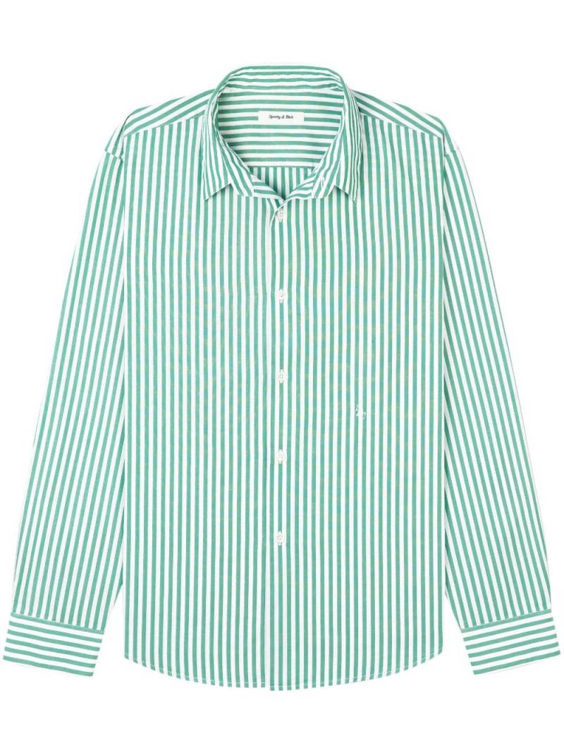 Sporty & Rich embroidered-logo striped shirt - Green von Sporty & Rich