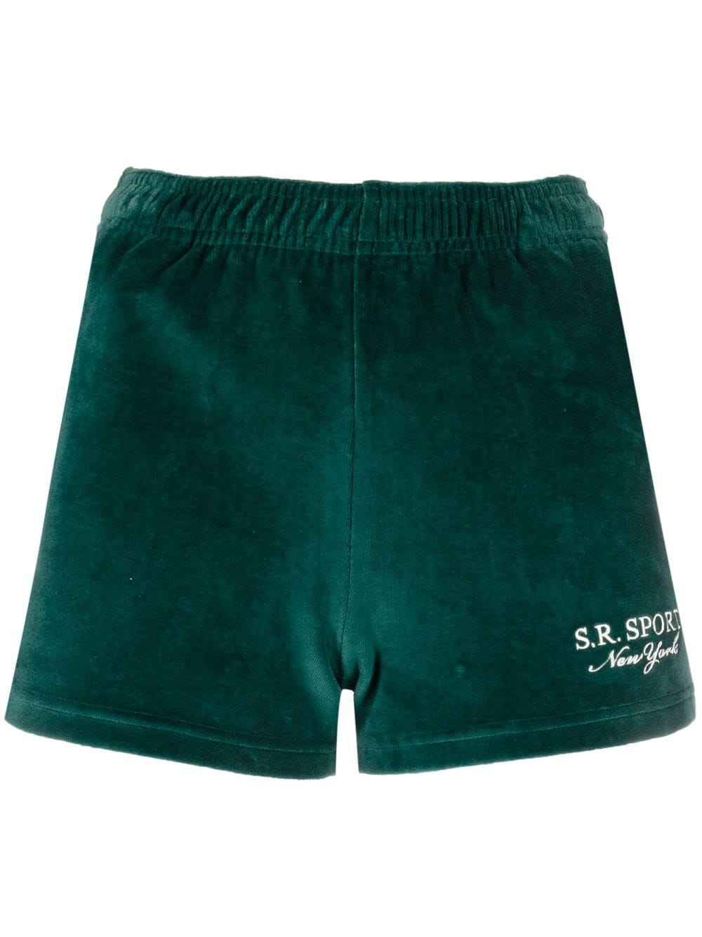 Sporty & Rich embroidered-logo velour shorts - Green von Sporty & Rich