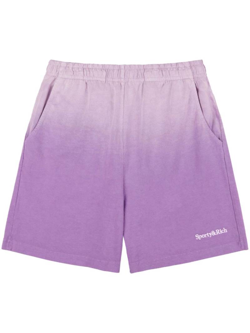 Sporty & Rich gradient-effect cotton track shorts - Purple von Sporty & Rich