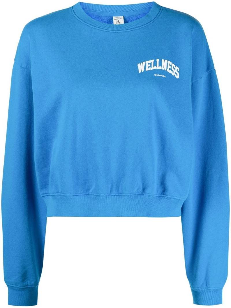 Sporty & Rich graphic-print cropped sweatshirt - Blue von Sporty & Rich