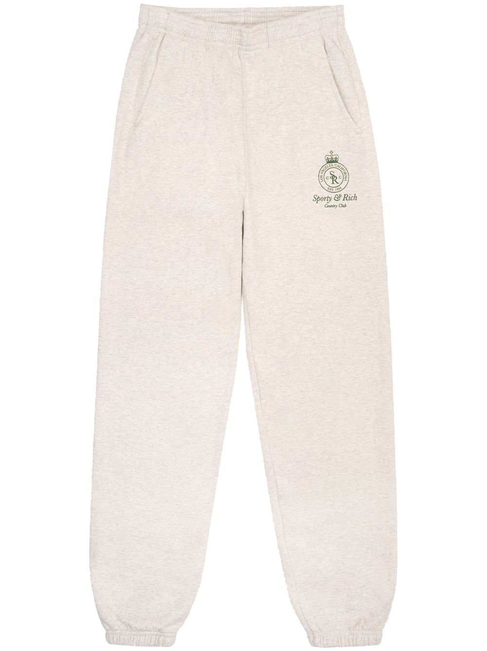 Sporty & Rich logo cotton-blend track pants - Neutrals von Sporty & Rich