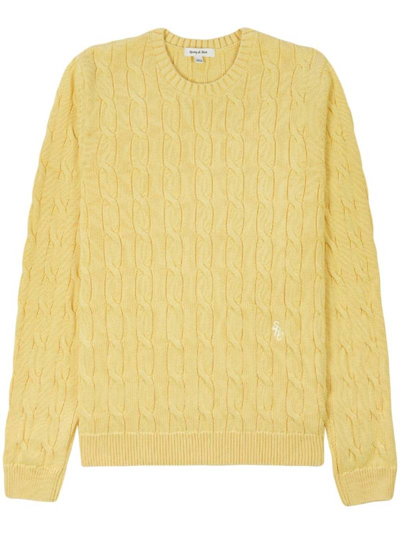 Sporty & Rich logo-embroidered cable-knit jumper - Yellow von Sporty & Rich