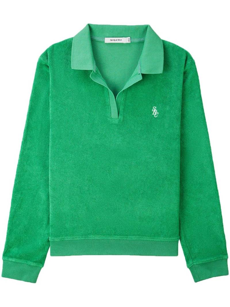 Sporty & Rich logo-embroidered cotton polo shirt - Green von Sporty & Rich