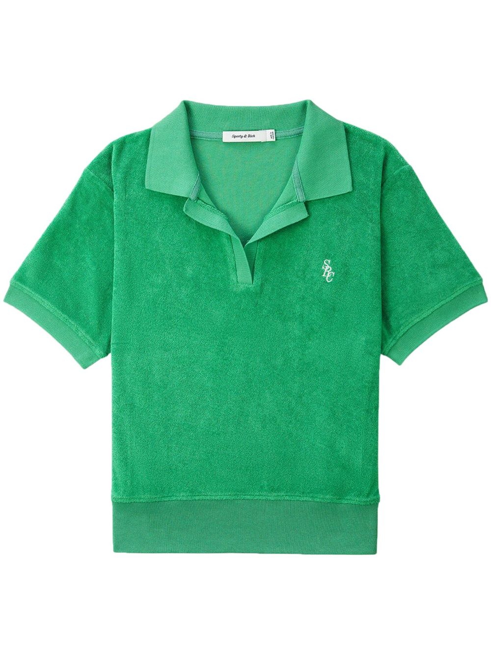 Sporty & Rich logo-embroidered cotton polo shirt - Green von Sporty & Rich