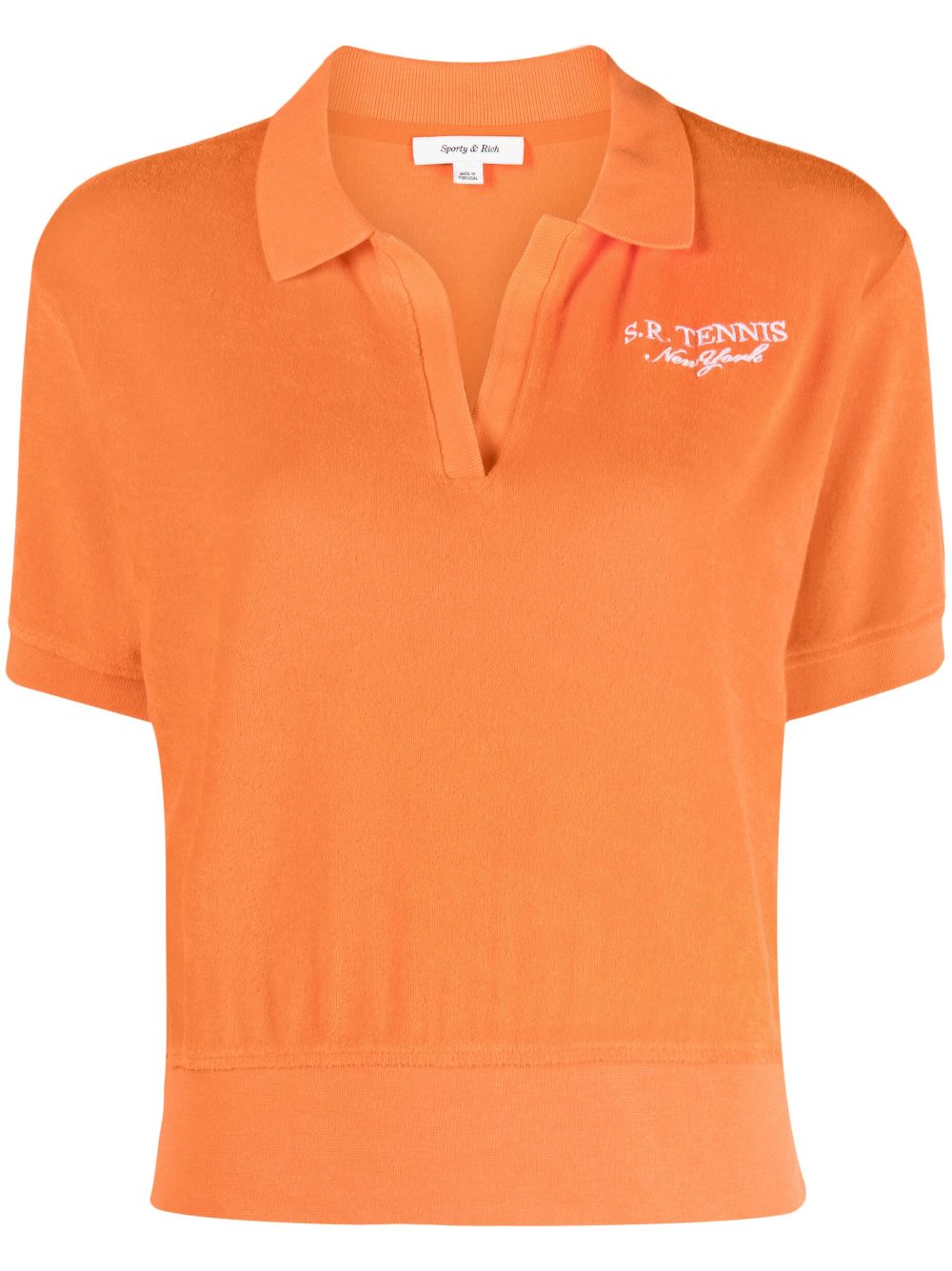 Sporty & Rich logo-embroidered cotton polo shirt - Orange von Sporty & Rich