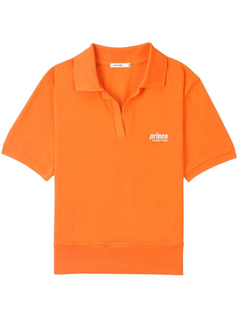 Sporty & Rich logo-embroidered cotton polo shirt - Orange von Sporty & Rich