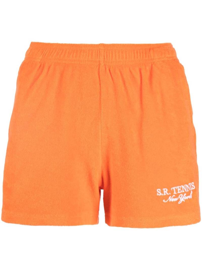 Sporty & Rich logo-embroidered cotton shorts - Orange von Sporty & Rich