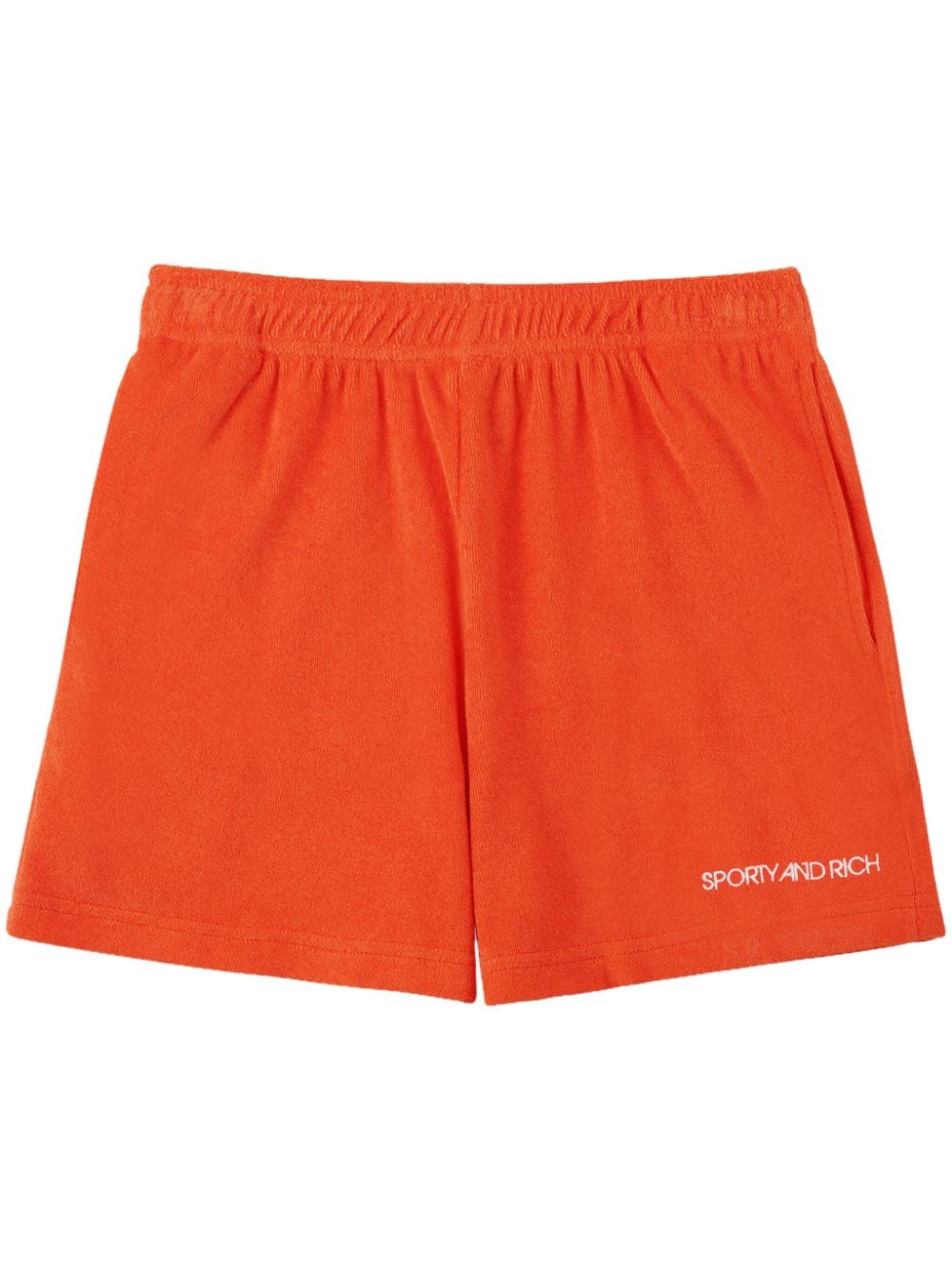 Sporty & Rich logo-embroidered cotton shorts - Orange von Sporty & Rich