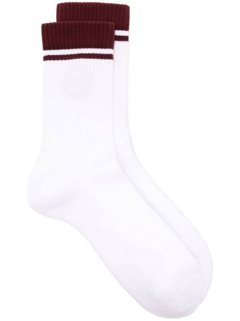 Sporty & Rich logo-embroidered cotton socks - White von Sporty & Rich