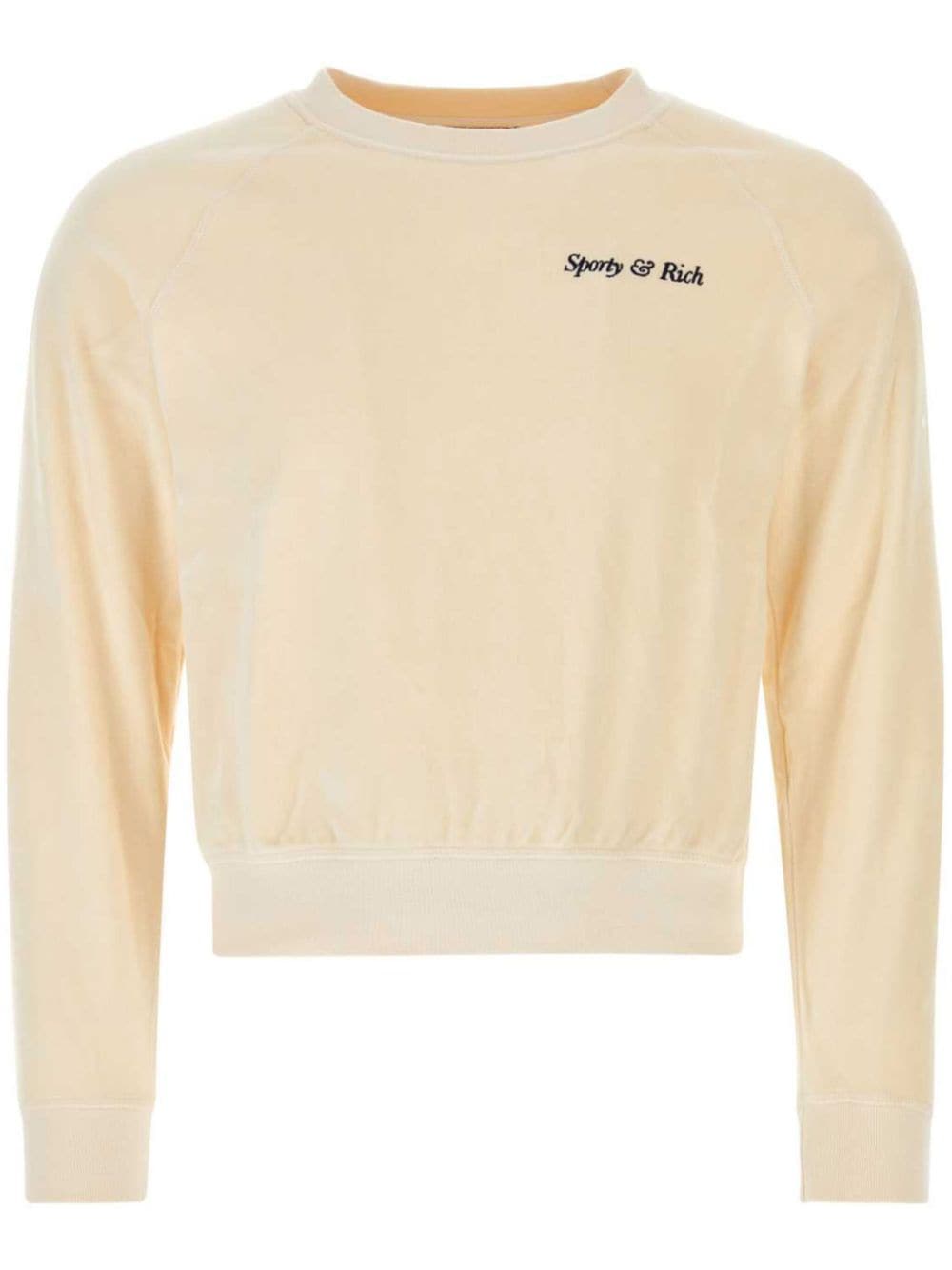 Sporty & Rich logo-embroidered cotton sweatshirt - Neutrals von Sporty & Rich