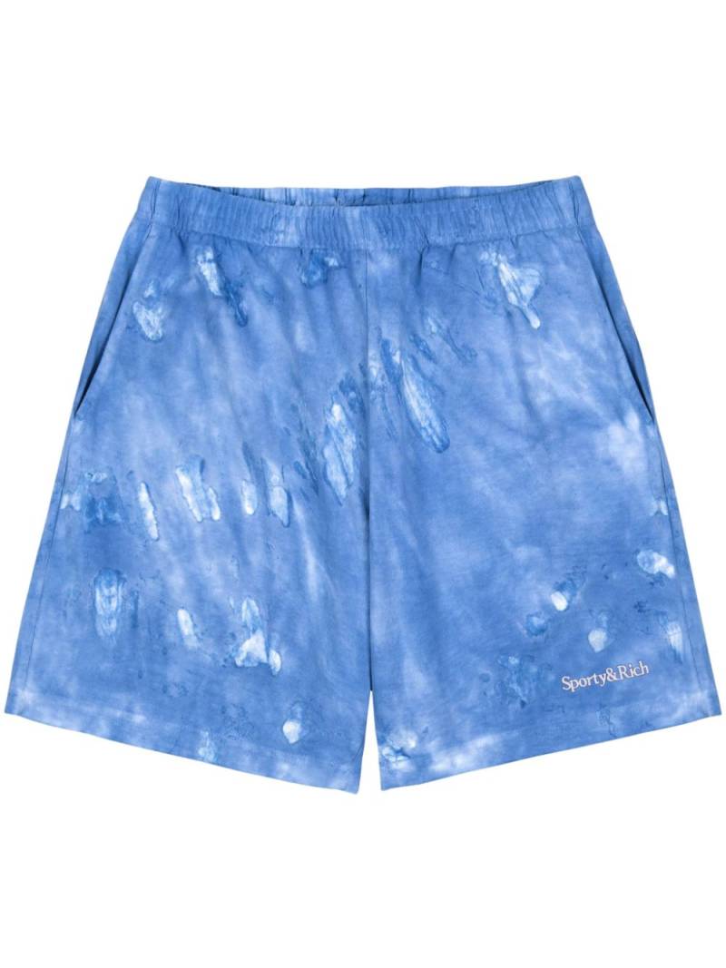 Sporty & Rich logo-embroidered cotton track shorts - Blue von Sporty & Rich