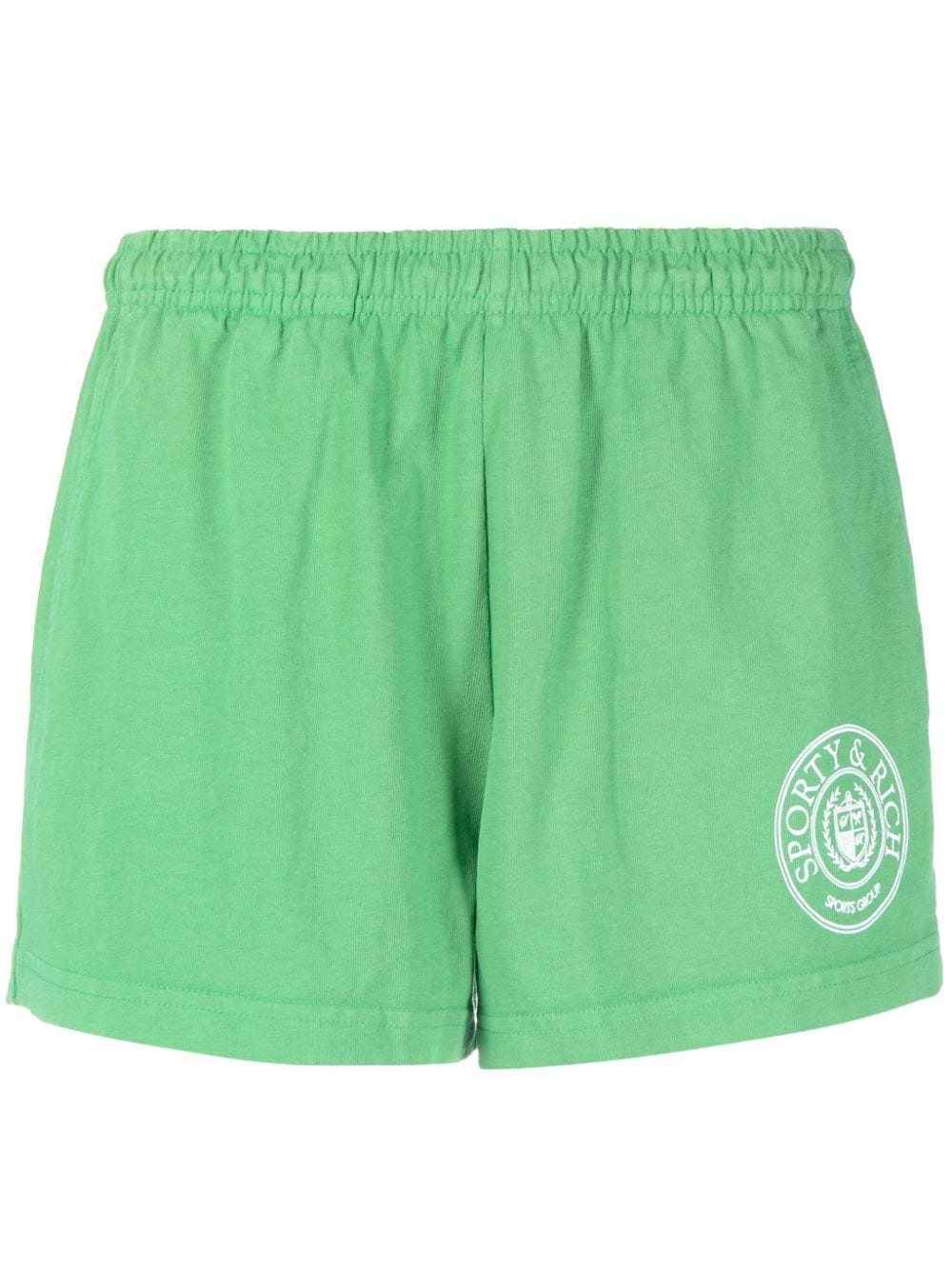 Sporty & Rich logo-embroidered cotton track shorts - Green von Sporty & Rich