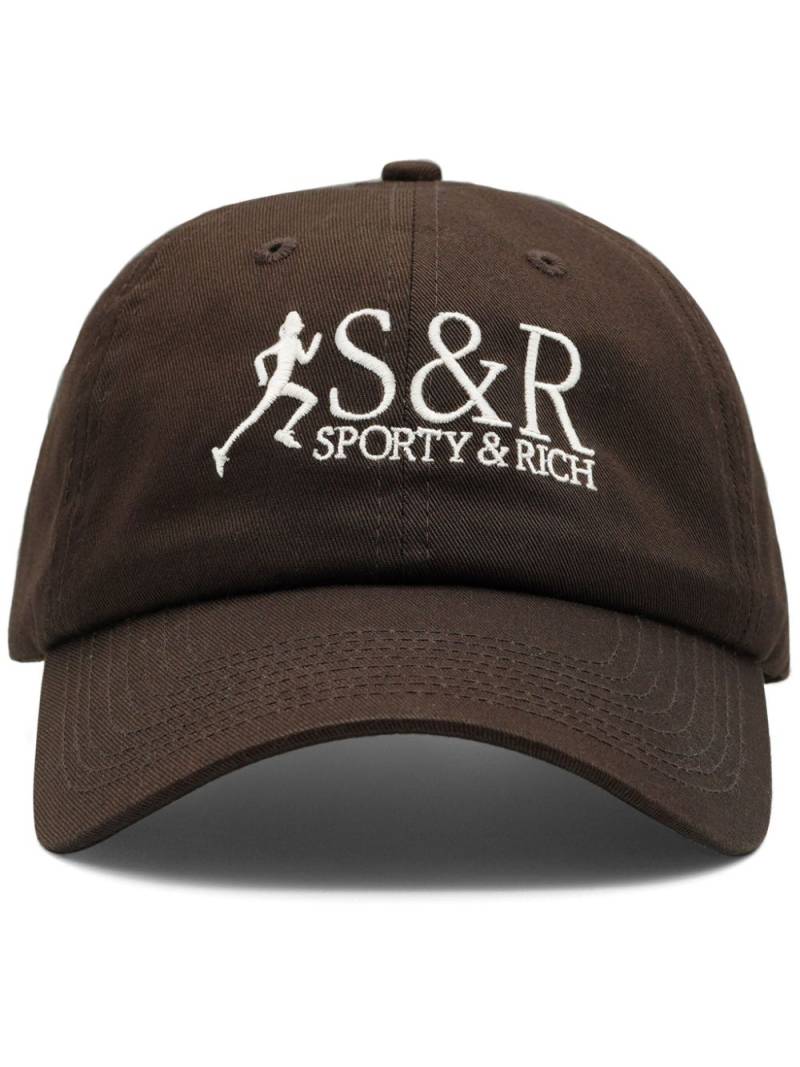 Sporty & Rich logo-embroidered cotton-twill cap - Brown von Sporty & Rich