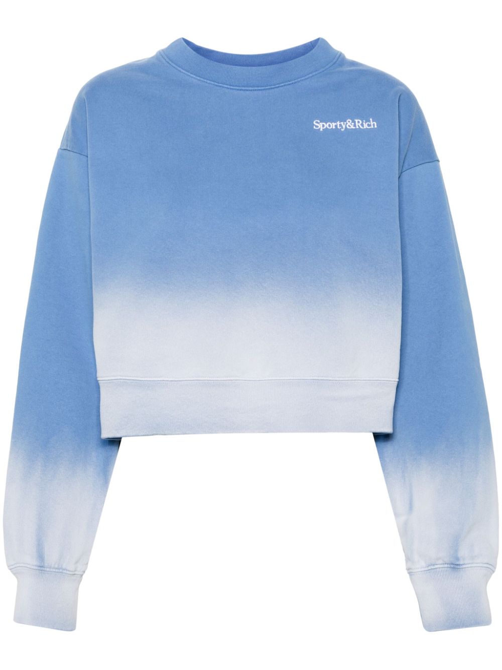 Sporty & Rich logo-embroidered cropped sweatshirt - Blue von Sporty & Rich