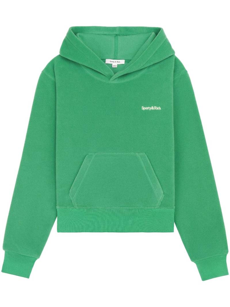 Sporty & Rich logo-embroidered fleece hoodie - Green von Sporty & Rich