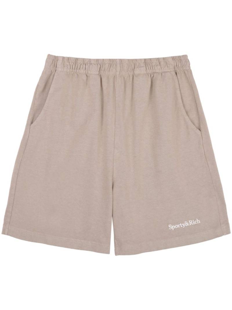 Sporty & Rich logo-embroidered shorts - Neutrals von Sporty & Rich