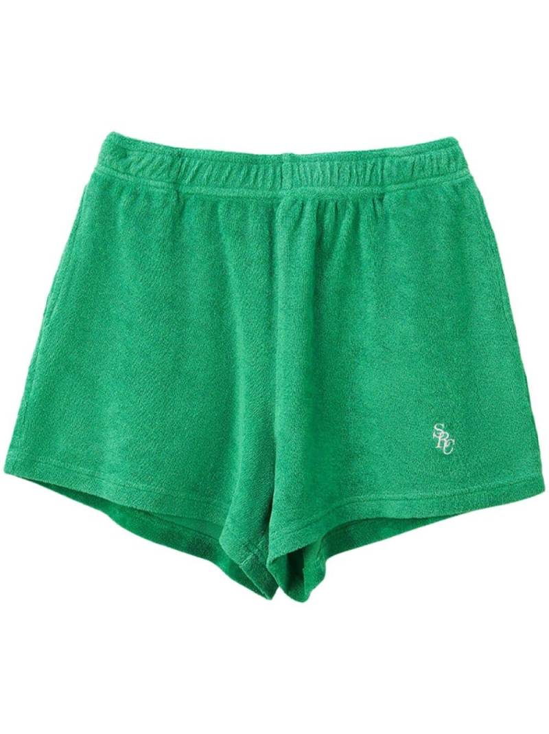 Sporty & Rich logo-embroidered terry-cloth shorts - Green von Sporty & Rich