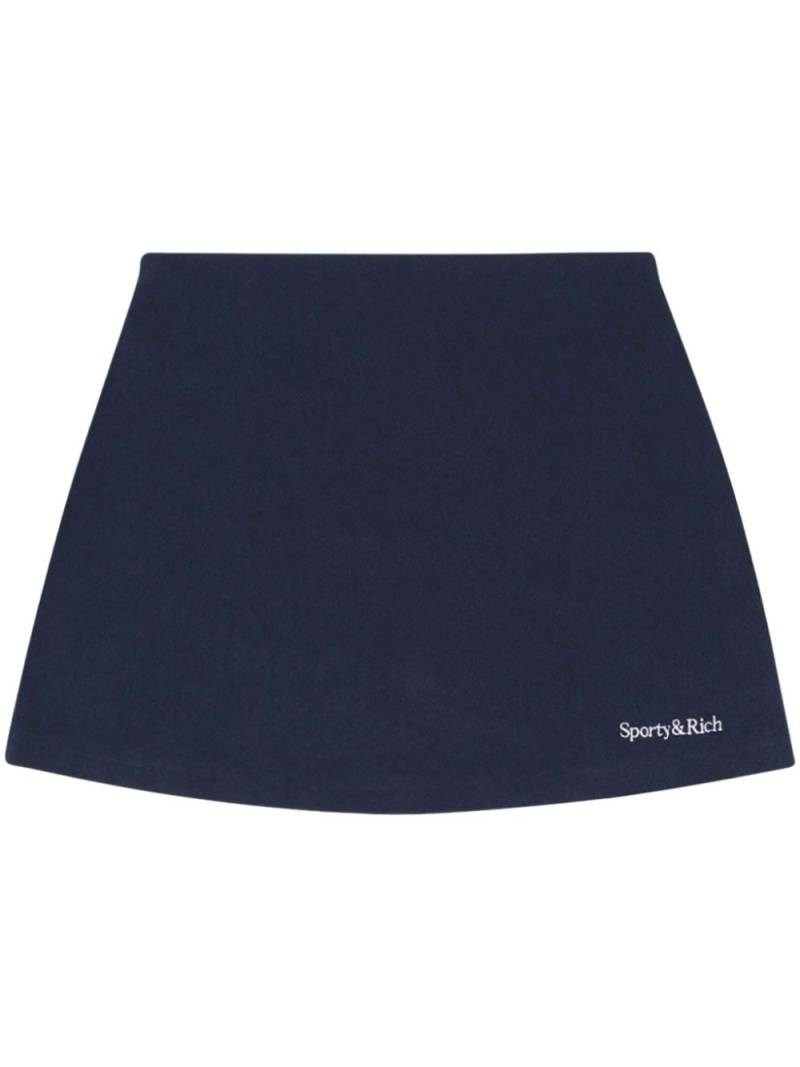 Sporty & Rich logo-embroidered terry mini skirt - Blue von Sporty & Rich