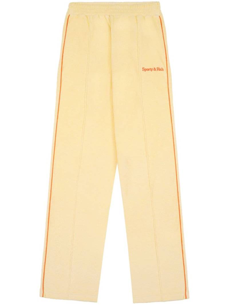 Sporty & Rich logo-embroidered terrycloth track pants - Yellow von Sporty & Rich