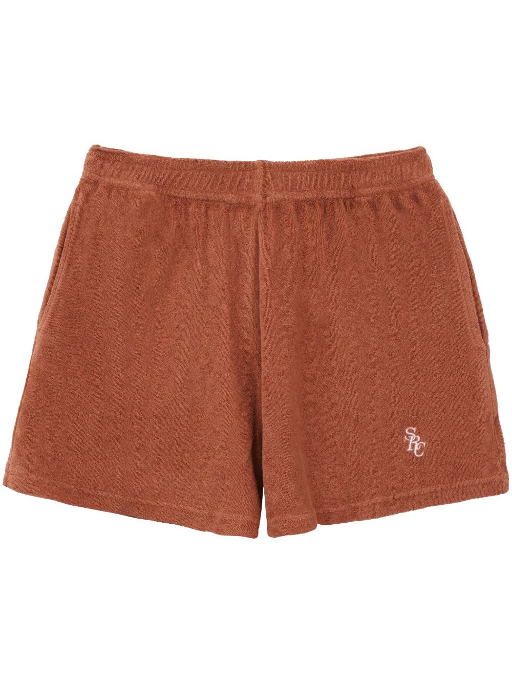 Sporty & Rich logo-embroidered towelling-finish shorts - Orange von Sporty & Rich