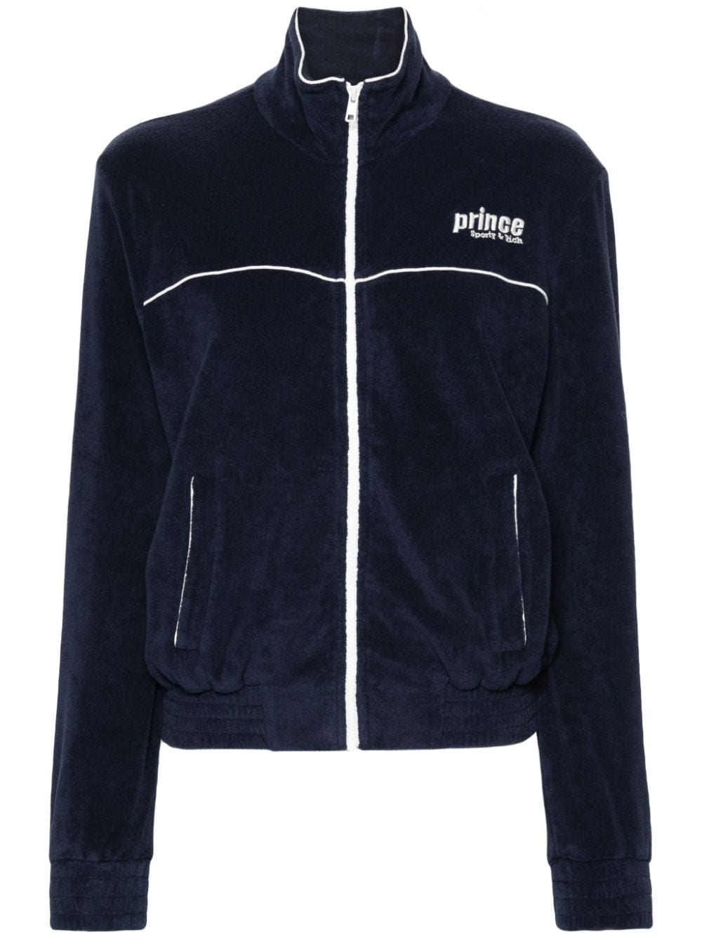 Sporty & Rich logo-embroidered zip-up sweatshirt - Blue von Sporty & Rich