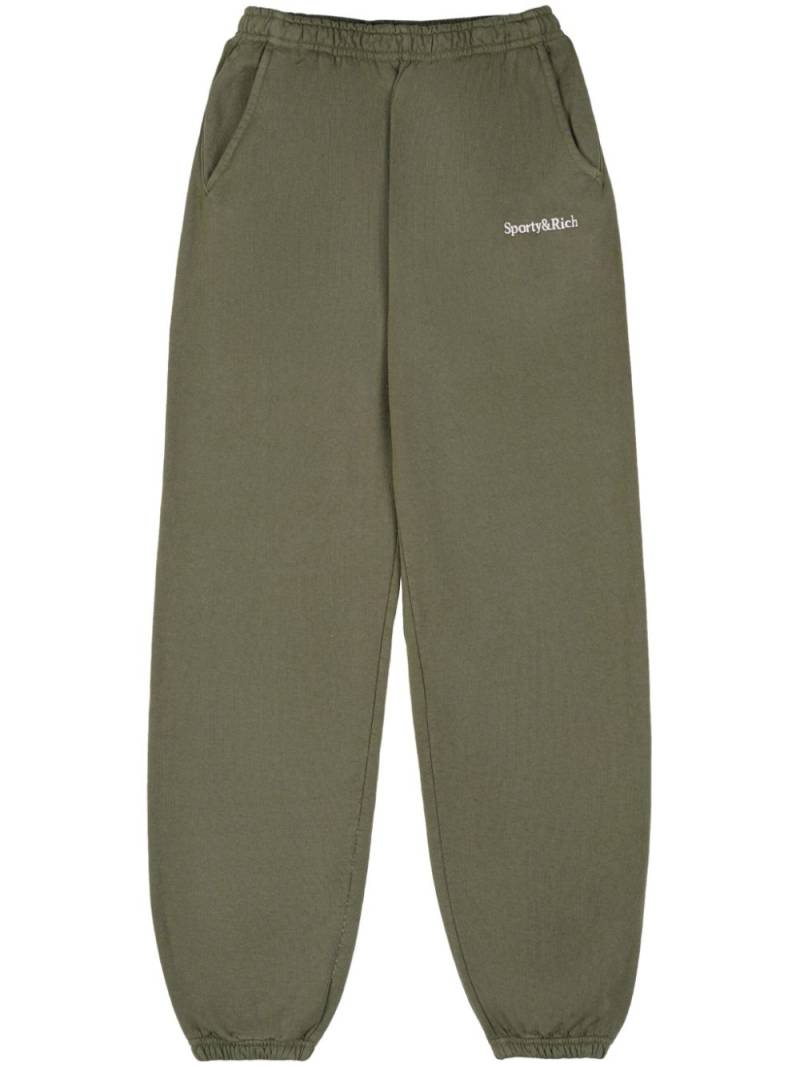 Sporty & Rich logo-embroidery cotton track pants - Green von Sporty & Rich