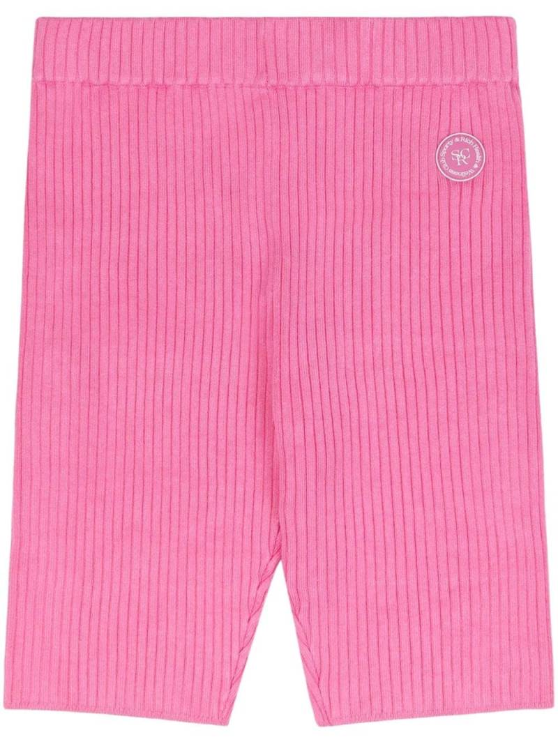 Sporty & Rich logo-patch biker shorts - Pink von Sporty & Rich