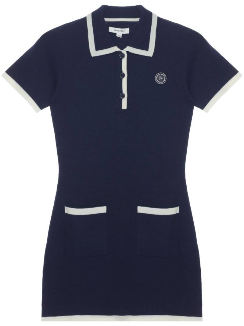 Sporty & Rich logo-patch mini dress - Blue von Sporty & Rich