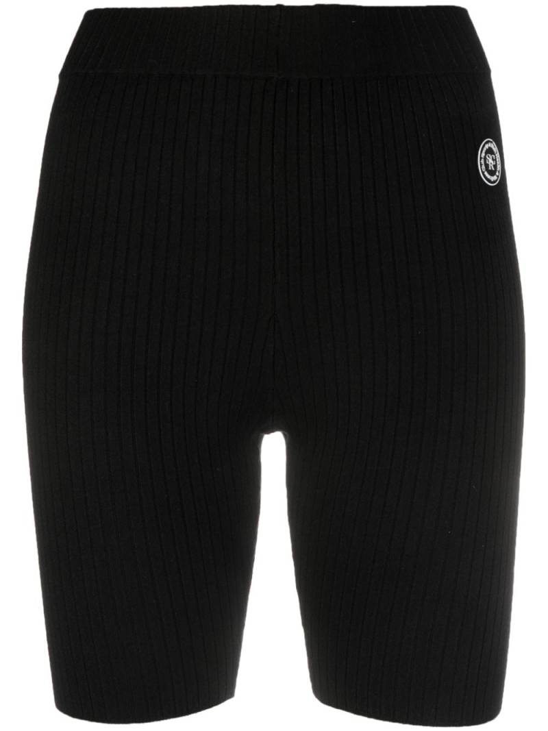 Sporty & Rich logo-patch ribbed-detailing shorts - Black von Sporty & Rich