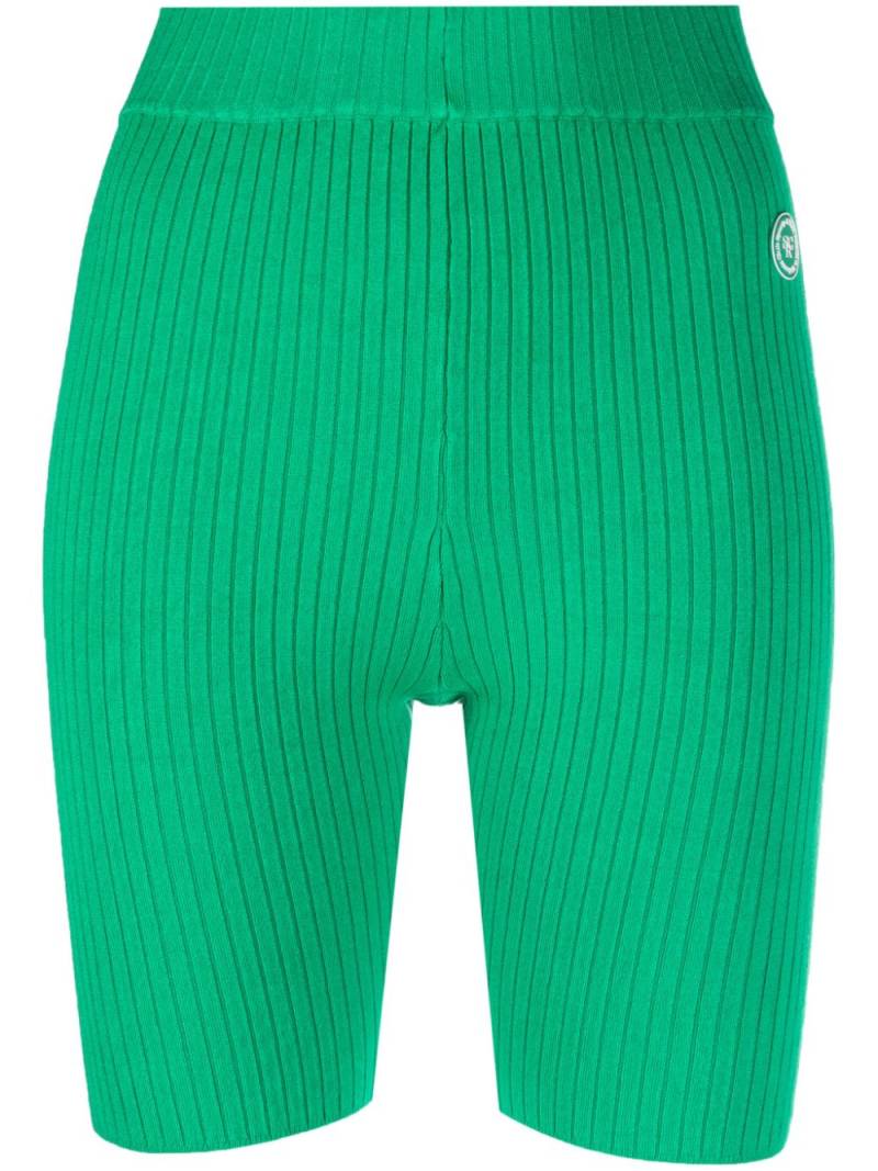 Sporty & Rich logo-patch ribbed-detailing shorts - Green von Sporty & Rich