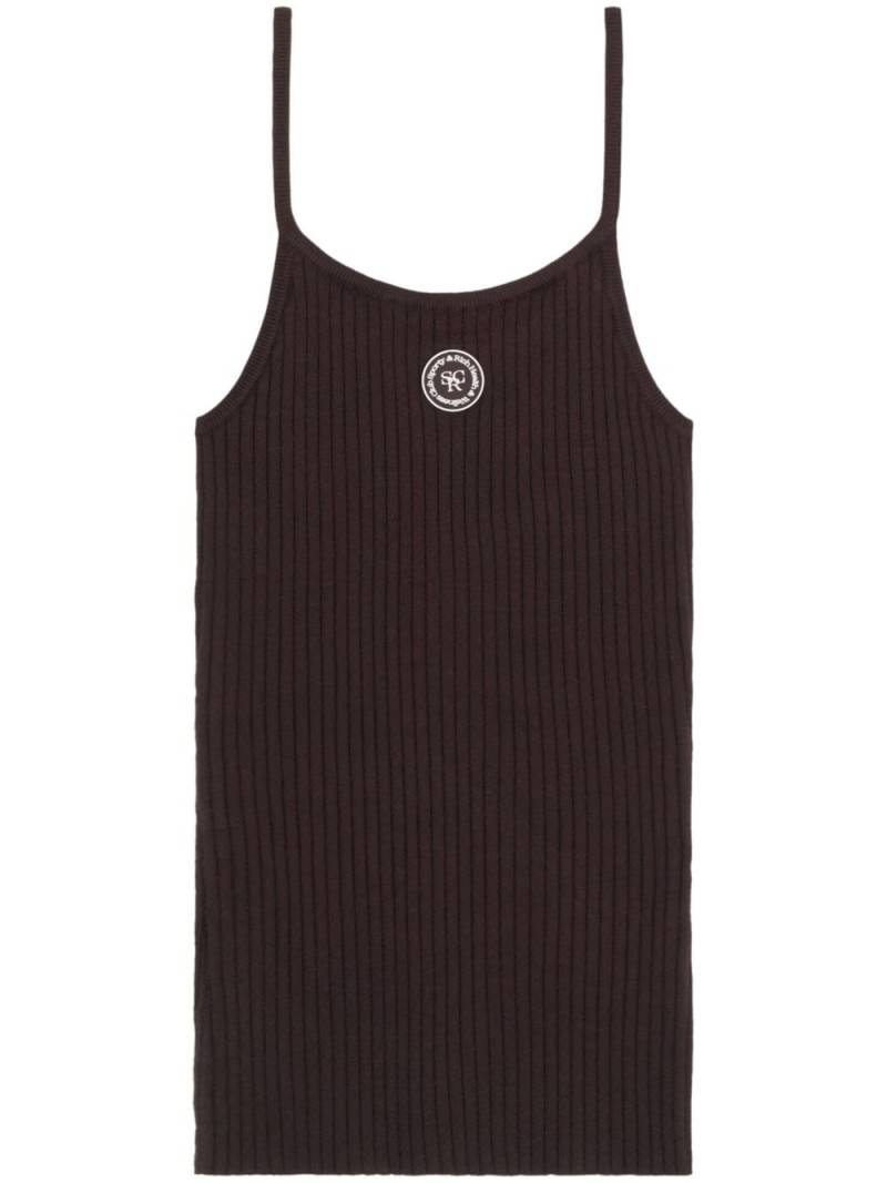 Sporty & Rich logo-patch ribbed tank top - Brown von Sporty & Rich