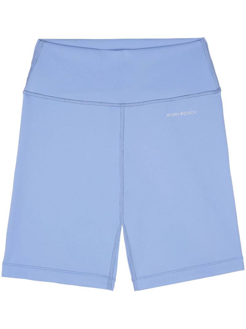 Sporty & Rich logo-print biker shorts - Blue von Sporty & Rich