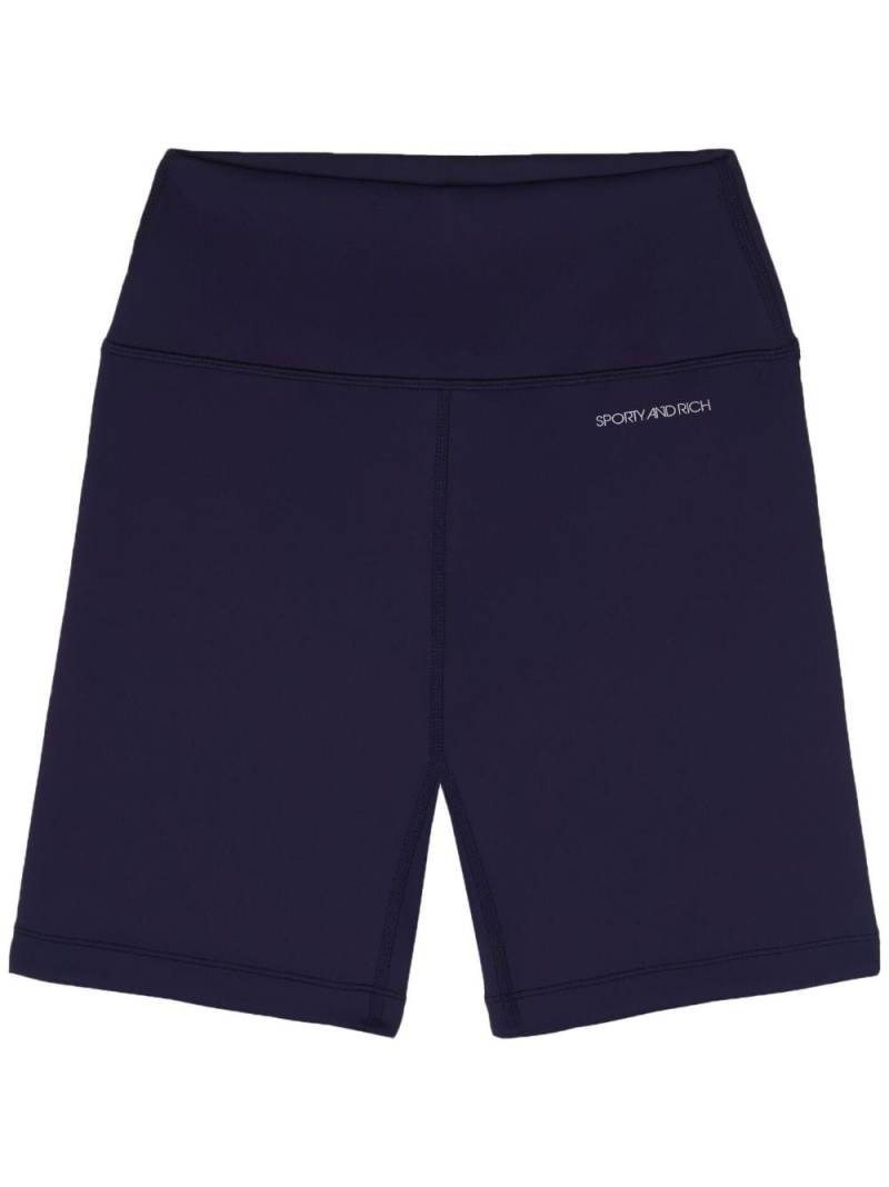 Sporty & Rich logo-print biker shorts - Blue von Sporty & Rich