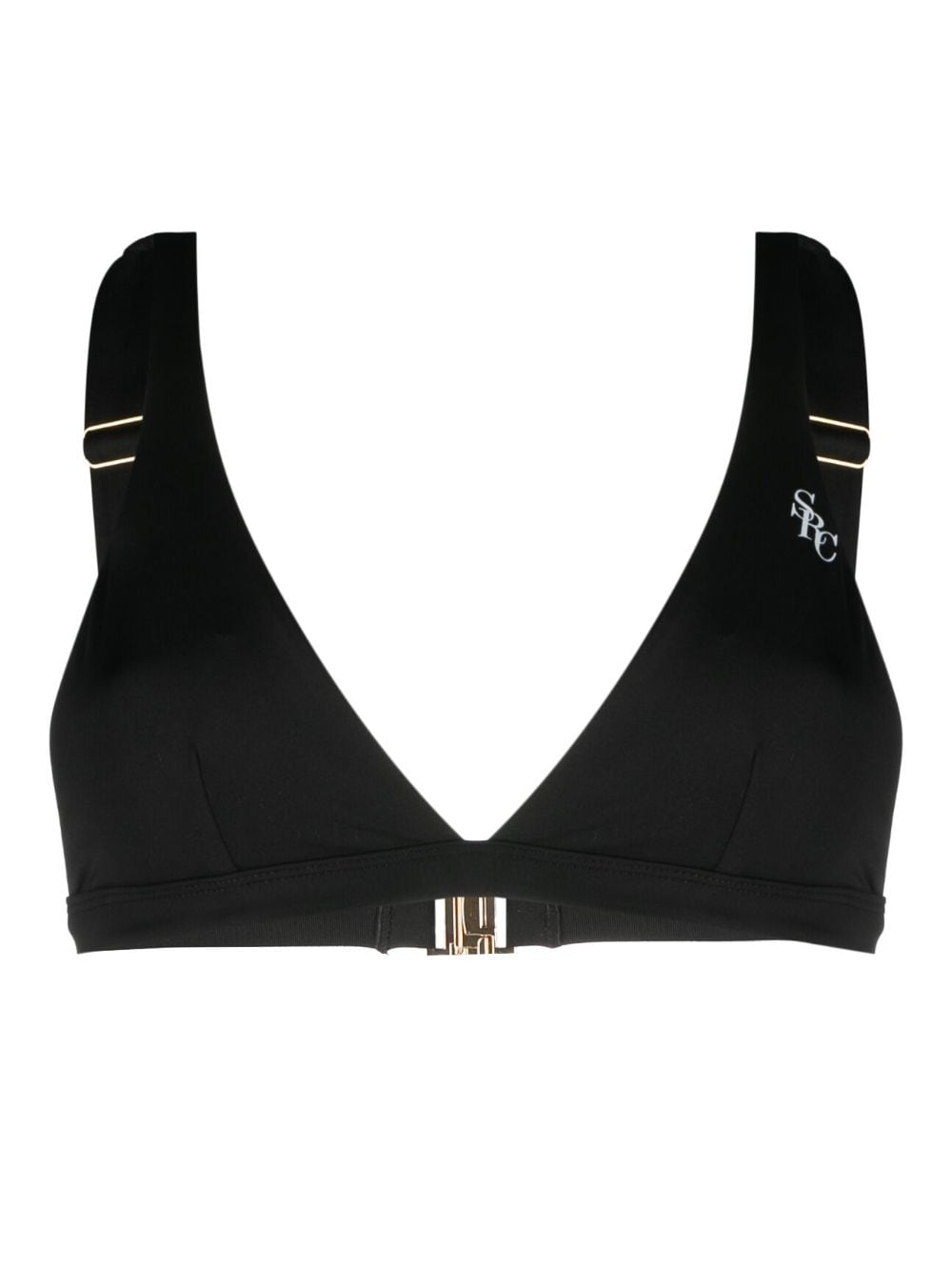 Sporty & Rich logo-print bikini top - Black von Sporty & Rich