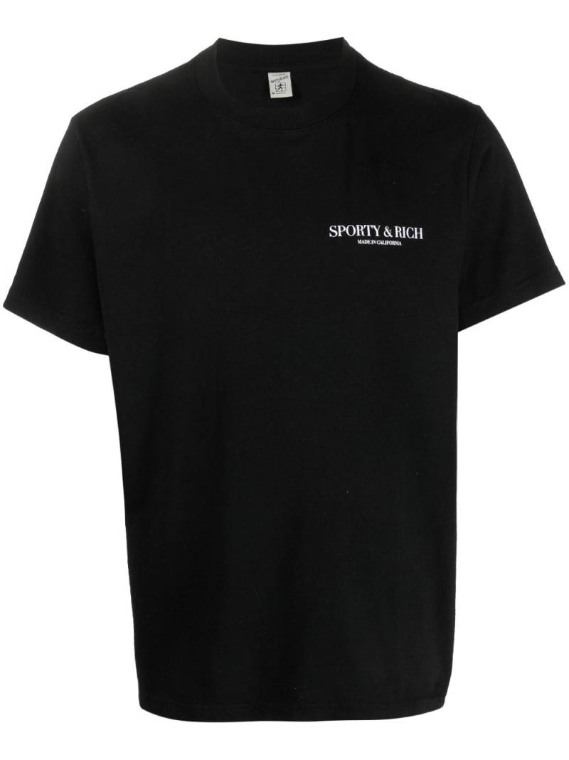 Sporty & Rich logo-print cotton T-shirt - Black von Sporty & Rich