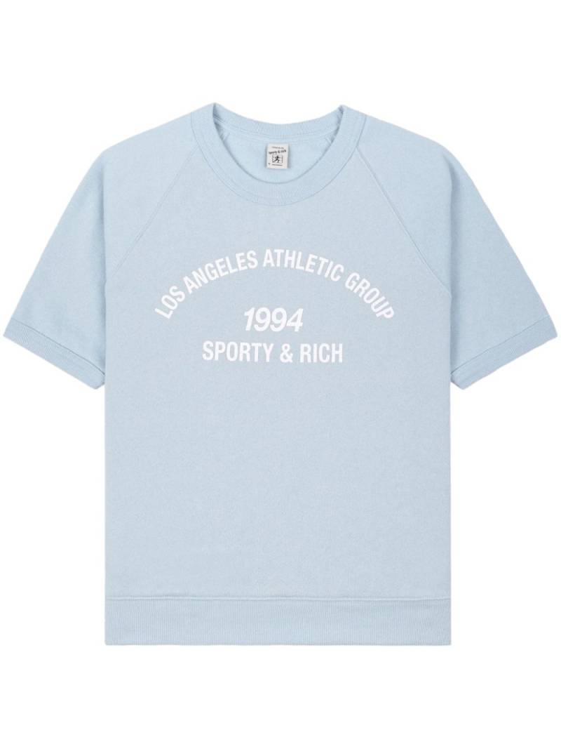 Sporty & Rich logo-print cotton T-shirt - Blue von Sporty & Rich