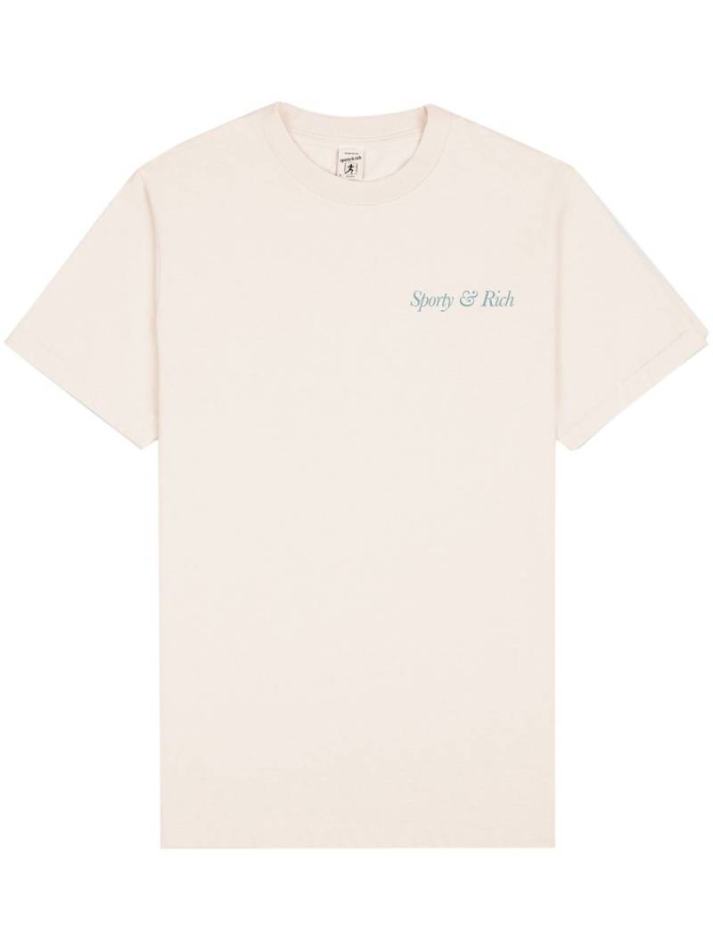 Sporty & Rich logo-print cotton T-shirt - Neutrals von Sporty & Rich