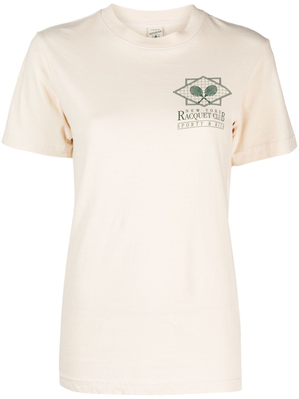 Sporty & Rich logo-print cotton T-shirt - Neutrals von Sporty & Rich