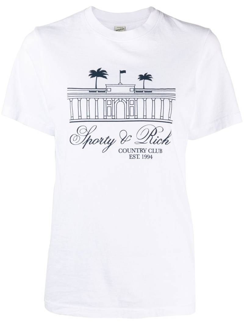 Sporty & Rich logo-print cotton T-shirt - White von Sporty & Rich