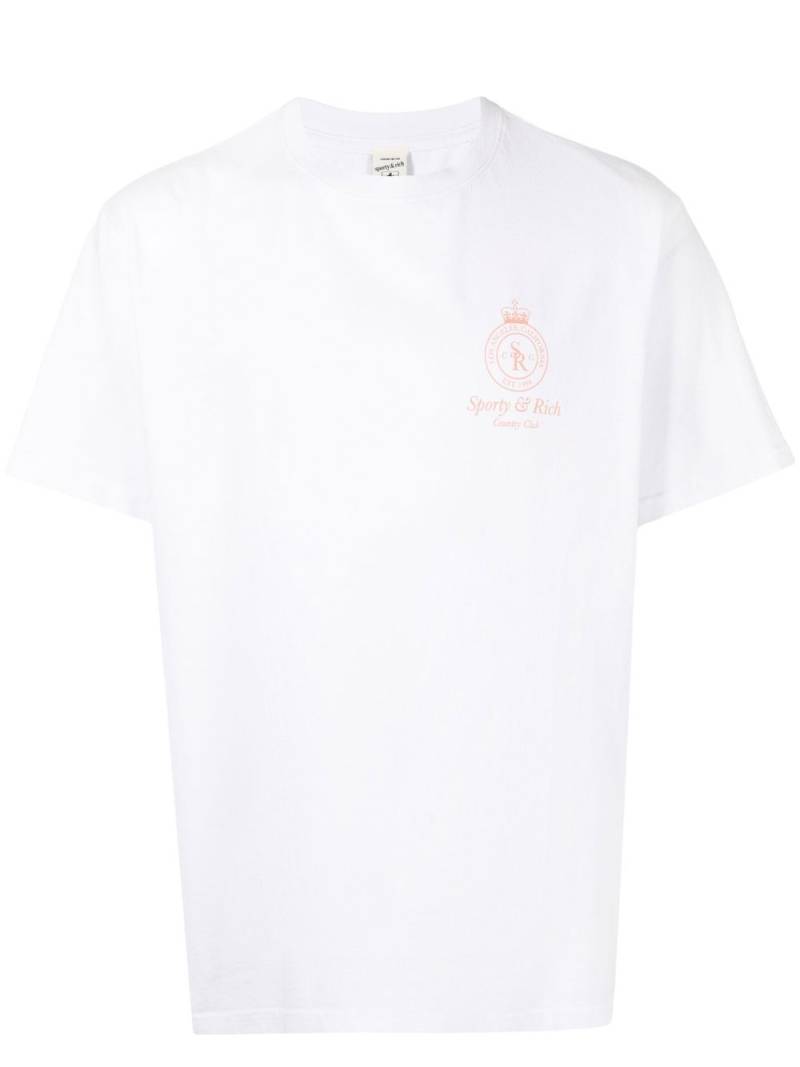 Sporty & Rich logo-print cotton T-shirt - White von Sporty & Rich