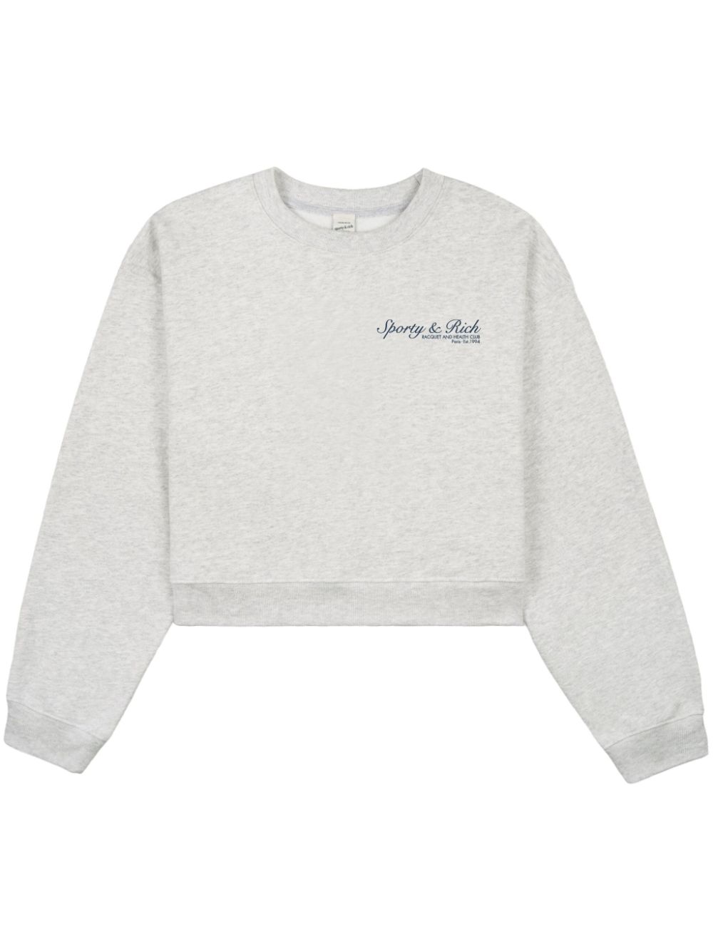 Sporty & Rich logo-print cotton-blend sweatshirt - Grey von Sporty & Rich