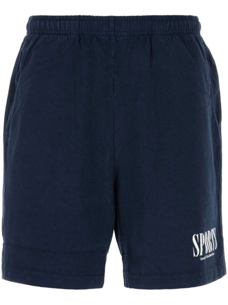 Sporty & Rich logo-print cotton shorts - Blue von Sporty & Rich