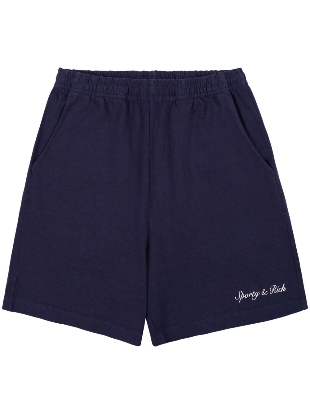 Sporty & Rich logo-print cotton shorts - Blue von Sporty & Rich