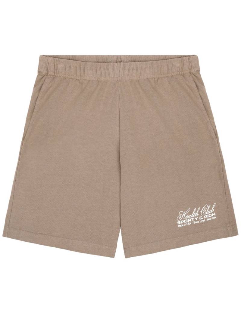 Sporty & Rich logo-print cotton shorts - Brown von Sporty & Rich