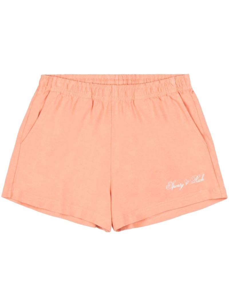 Sporty & Rich logo-print cotton shorts - Orange von Sporty & Rich