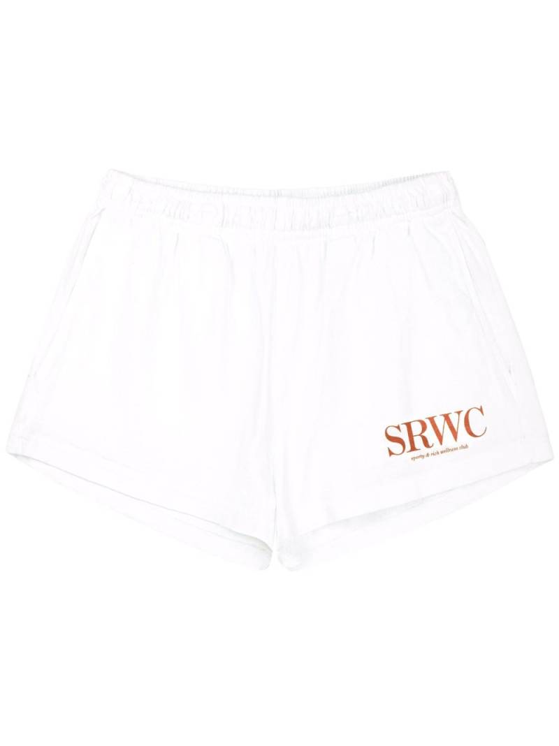 Sporty & Rich logo-print cotton shorts - White von Sporty & Rich