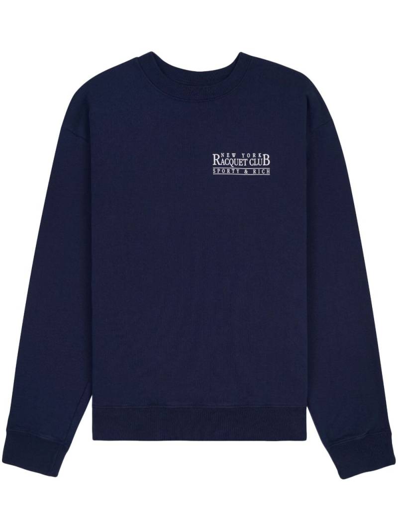 Sporty & Rich logo-print cotton sweatshirt - Blue von Sporty & Rich