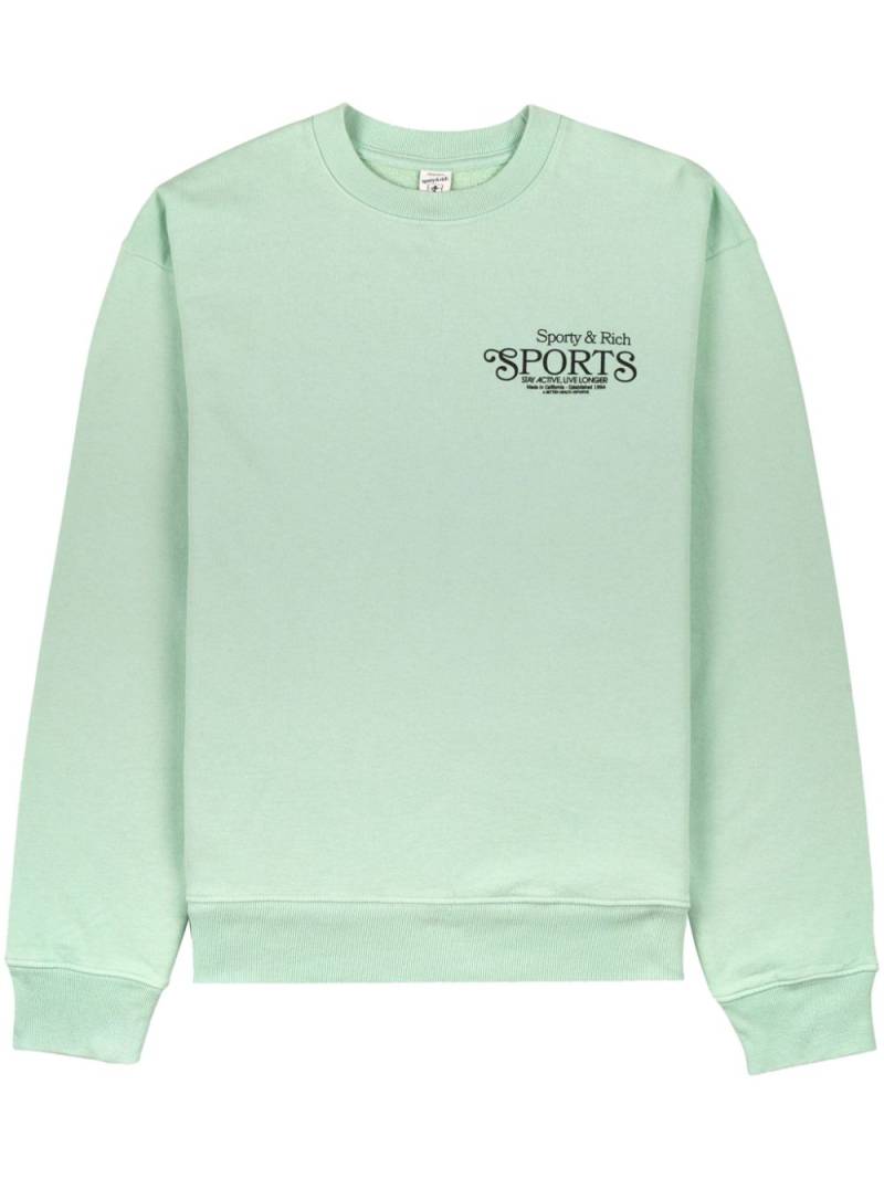 Sporty & Rich logo-print cotton sweatshirt - Green von Sporty & Rich